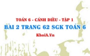 Bài 2 trang 62 SGK Toán 6 tập 1 Cánh Diều